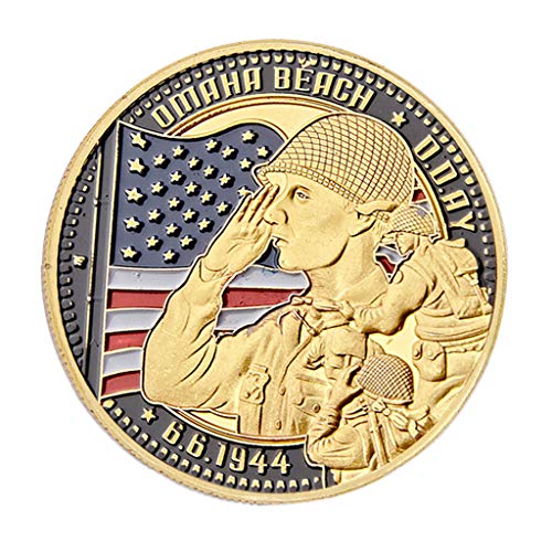 S-TROUBLE Recuerdo de la Segunda Guerra Mundial de la Segunda Guerra Mundial, desembarco de Normandía, Moneda de Playa Omaha, Monedas conmemorativas chapadas en Oro, decoración del hogar S-TROUBLE Recuerdo de la Segunda Guerra Mundial de la Segunda Guerra Mundial, desembarco de Normandía, Moneda de Playa Omaha, Monedas conmemorativas chapadas en Oro, decoración del hogar