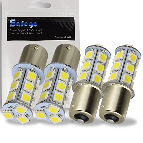 Safego 4x 1156 LED BA15S 18 5050 SMD Bombilla lámpara Coche de la cola senal Side Bombilla Blanco