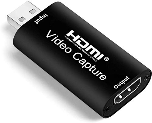 Salley Capturadora de Video HDMI, 4K HDMI a USB 2.0 Convertidor Video, Audio Capture Record a DSLR Action Cam, HDMI Vídeo Game Capture 1080P 30FPS para Edite Video/Juego/Transmisión/Enseñanza en línea