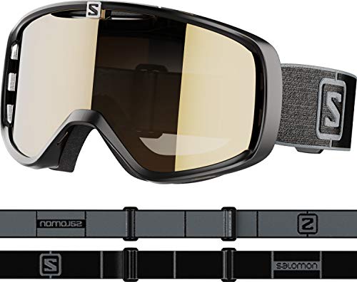 Salomon, AKSIUM ACCESS, Máscara de esquí Unisex, Ajuste Mediano-Pequeño, Negro-Gris/Universal Gold, L41152300 Salomon, AKSIUM ACCESS, Máscara de esquí Unisex, Ajuste Mediano-Pequeño, Negro-Gris/Universal Gold, L41152300