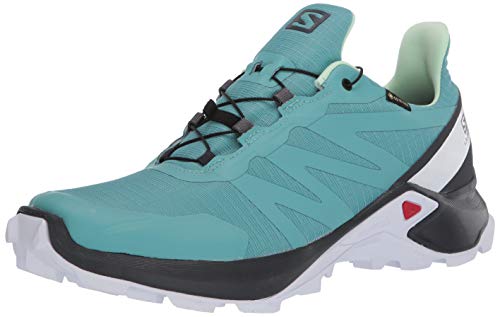 Salomon Shoes Supercross GTX, Zapatillas de Running para Mujer, Verde Pastel (Meadowbrook/Ebony/Patina Green), 42 EU