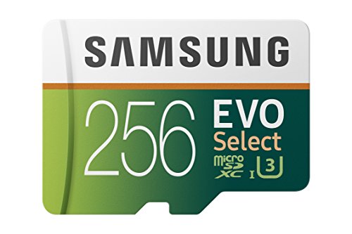 Samsung EVO Select 256 GB microSD 100 MB/s, Velocidad, Full HD & 4K UHD, Tarjeta de Memoria Incluye Adaptador SD para Smartphone, Tablet, cámara de acción, dron y portátil