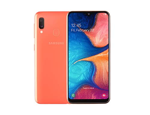 Samsung Galaxy A20e Smartphone (14,82 cm (148,2 mm) 5,8 Pulgadas, 32 GB de Memoria Interna, 3 GB de RAM, Dual SIM, Coral) – Versión Alemana