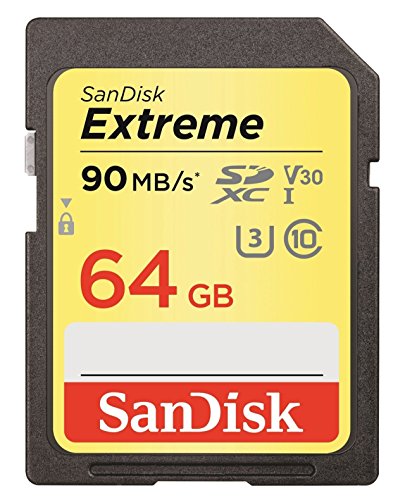 SanDisk Extreme - Tarjeta de memoria SDXC (64 GB, velocidad hasta 90 MB/s, Class 10 y U3 y V30)