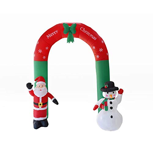 Santa Claus Molde Inflable Arco de Navidad Inflable Santa muñeco de Nieve con Luces LED, Estable y Duradero, Decoraciones de jardín de Navidad Accesorios de diseño de Lugar