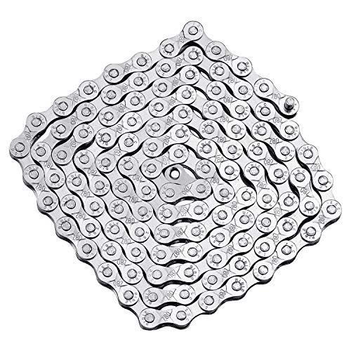 SANTOO 6/7/8 Speed Bike Chain, 116 Link Chain Chain, Silver