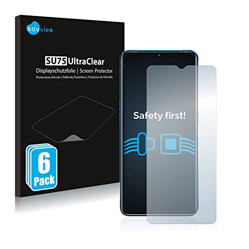 savvies Protector Pantalla Compatible con Realme X2 Pro (6 Unidades) Pelicula Ultra Transparente
