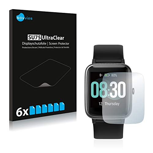 savvies Protector Pantalla Compatible con Umidigi Uwatch 3 (6 Unidades) Pelicula Ultra Transparente