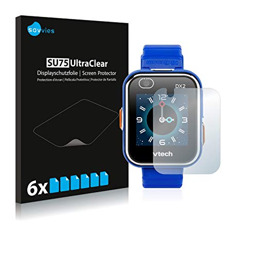 savvies Protector Pantalla Compatible con Vtech Kidizoom Smart Watch DX2 (6 Unidades) Pelicula Ultra Transparente