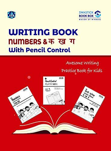 SBB Writing Book Numbers & ka, kha, gha with pencil control (English Edition)