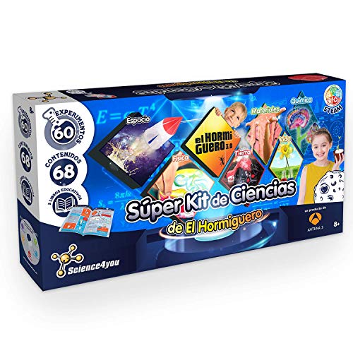 Science4you-Super Kit de Ciencias de El Hormiguero – Juguete Científico 60 Experimentos y un Libro Educativo, Regalo Original para Niños de 8 Años y más (80002755) Science4you-Super Kit de Ciencias de El Hormiguero – Juguete Científico 60 Experimentos y un Libro Educativo, Regalo Original para Niños de 8 Años y más (80002755)