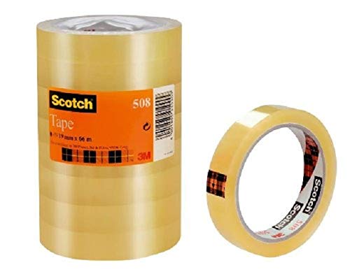 Scotch 508 Cinta transparente 8 cintas, 19 mm x 66 m, transparente