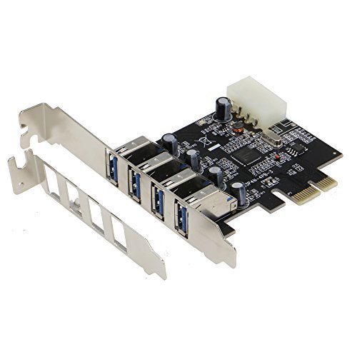 SEDNA - Adaptador USB 3.0 PCI Express de 4 puertos (4E) - con soporte de perfil bajo - Chipset (NEC/Renesas uPD720201)