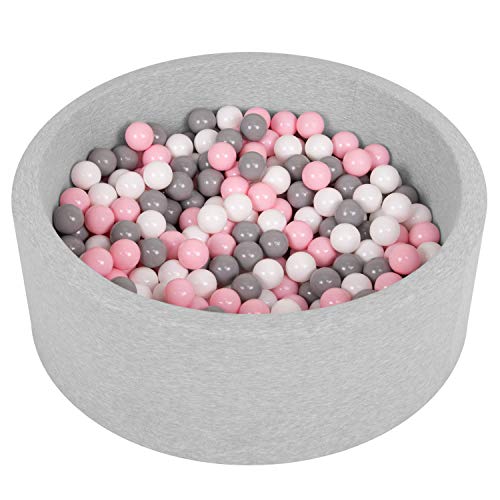 Selonis Blanda Piscina De Espuma 90X30cm/200 Bolas para Bebé Niño Redonda, Gris Clr:Blanco,Gris,Rosa Clr Selonis Blanda Piscina De Espuma 90X30cm/200 Bolas para Bebé Niño Redonda, Gris Clr:Blanco,Gris,Rosa Clr