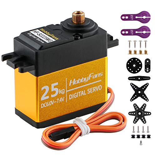 Servo Digital 25kg Engranaje de Metal Completo Alto par a Prueba de Agua con Brazo de servo 25T para ángulo de Control de Robot de Coche RC 180 Servo Digital 25kg Engranaje de Metal Completo Alto par a Prueba de Agua con Brazo de servo 25T para ángulo de Control de Robot de Coche RC 180