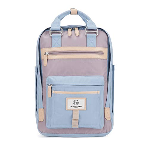 SEVENTEEN LONDON - Mochila 'Wimbledon' Moderna, Sencilla y Unisex con un Acabado Azul y Lila en el Estilo de una Mochila escandinava, computadora portátil de hasta 13" SEVENTEEN LONDON - Mochila 'Wimbledon' Moderna, Sencilla y Unisex con un Acabado Azul y Lila en el Estilo de una Mochila escandinava, computadora portátil de hasta 13"
