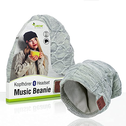 Sharon Music Gorro Beanie Bluetooth Manos Libres Inalámbrico | Gorro Deportivo Unisex | Gorro Inteligente con Auriculares Estéreo y Micrófono Incorporado | Responda Llamadas, esuche música | Gris