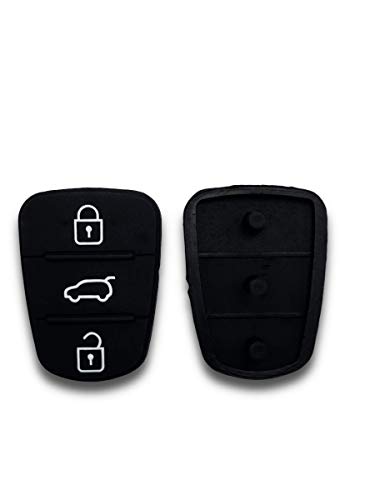 Shoppy Lab Teclado Botones de Goma para Control Remoto Caja Carcasa Reemplazo de Coche Compatible con 3 Teclas Hyundai I20 I30 y Kia Sorento Picanto Rubber