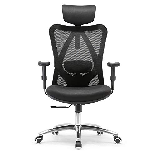 SIHOO Silla Ergonómica de Oficina, Silla de Escritorio con Soporte Lumbar Ajustables, Reposacabezas y Apoyabrazos, Malla Giratoria, Mecanismo de Inclinación, Carga máxima de 150 kg/ 330LB SIHOO Silla Ergonómica de Oficina, Silla de Escritorio con Soporte Lumbar Ajustables, Reposacabezas y Apoyabrazos, Malla Giratoria, Mecanismo de Inclinación, Carga máxima de 150 kg/ 330LB