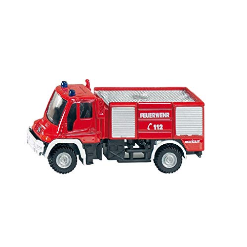 SIKU 1068, Camión de bomberos Unimog, 1:87, Metal/Plástico, Rojo, Ruedas de goma, Vehículo de juguete para niños SIKU 1068, Camión de bomberos Unimog, 1:87, Metal/Plástico, Rojo, Ruedas de goma, Vehículo de juguete para niños