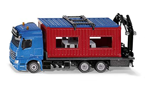 siku 3556 Camión con contenedor de obra, Incl. grúa para retirar contenedor, 1:50, Metal/Plástico, Azul/Rojo siku 3556 Camión con contenedor de obra, Incl. grúa para retirar contenedor, 1:50, Metal/Plástico, Azul/Rojo