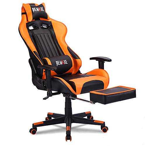 Silla de juego de PC de gran tamaño Ergomonic Racing Chair con reposapiés retráctil, cuero de la PU de Ejecutivo, Reposacabezas de cuero Masajeador lumbar. Silla ergonómica giratoria para PC Silla de juego de PC de gran tamaño Ergomonic Racing Chair con reposapiés retráctil, cuero de la PU de Ejecutivo, Reposacabezas de cuero Masajeador lumbar. Silla ergonómica giratoria para PC