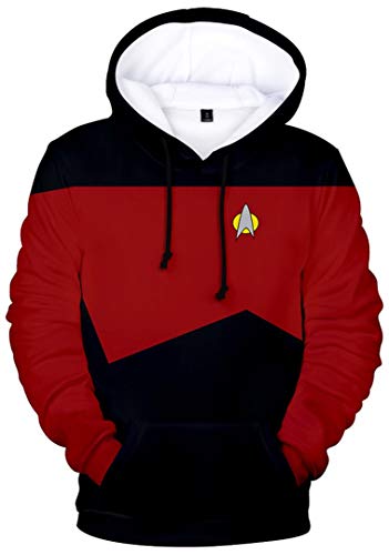 Silver Basic Sudadera con Capucha y Estampado 3D Unisex de Uniforme Capitán Kirk Traje de Puente Fanáticos del Cine XS,Picard Uniforme-4