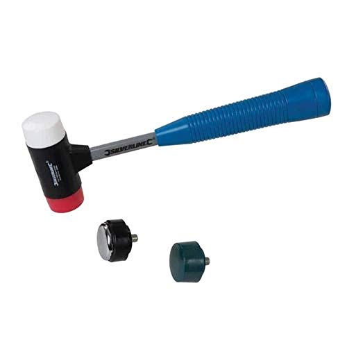 Silverline 633905 Mazo 4 cabezas en 1 intercambiable Ø 37 mm - multicolor Silverline 633905 Mazo 4 cabezas en 1 intercambiable Ø 37 mm - multicolor
