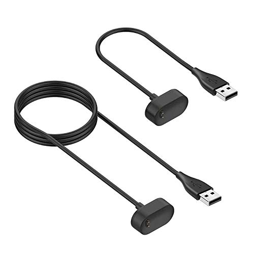 Simpeak Cargador Compatible con Fitbit Inspire/Inspire HR (2 Piezas), Cable de Carga USB de Repuesto Adaptador de Cargador Compatible con Fitbit Inspire-100cm + 30cm