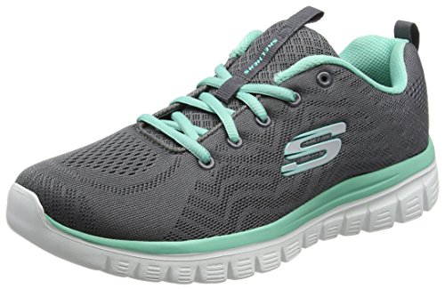 Skechers Graceful-Get Connected, Zapatillas, Gris (Grey/Turquoise), 35 EU Skechers Graceful-Get Connected, Zapatillas, Gris (Grey/Turquoise), 35 EU