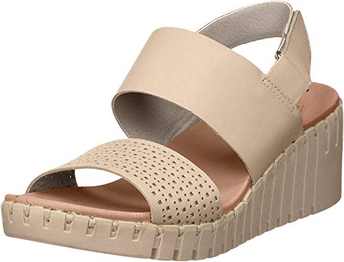 Skechers Pier Ave, Sandalias de Talón Abierto Mujer, Beige (Taupe Leather TPE), 37 EU