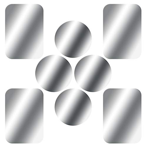 Skyee 8 Piezas láminas Metálicas con 3M Adhesivos Muy Finas Reemplazo de la Placas Metálicas para Soporte del Coche del Teléfono (4 Redondas y 4 rectangulares) imán movil Coche - Plata Skyee 8 Piezas láminas Metálicas con 3M Adhesivos Muy Finas Reemplazo de la Placas Metálicas para Soporte del Coche del Teléfono (4 Redondas y 4 rectangulares) imán movil Coche - Plata
