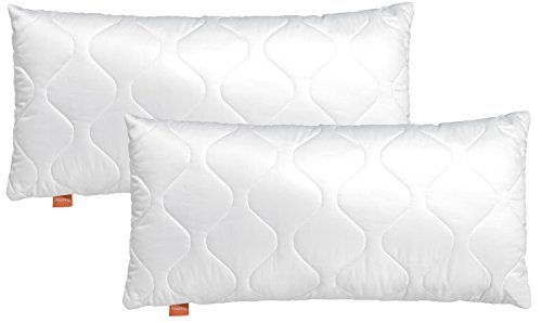 sleepling 194355 Conjunto de 2 Almohadas de Microfibra 50 x 70 cm, Blanco