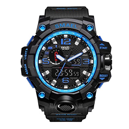 SMAEL Hombre Deporte Relojes Dual Display Analógico Digital LED Electrónico Wrist Relojes