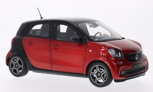 Smart forfour, metálico-rojo/negro, 2014, Modelo de Auto, modello completo, Norev 1:18