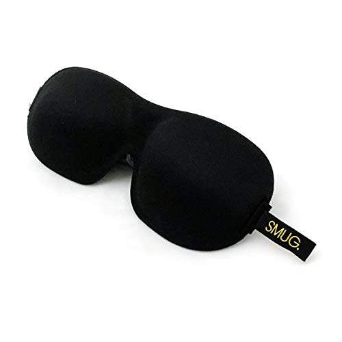 SMUG Active antifaz para dormir 3D contorno con bloqueo de luz para terapia de deportes, Negro SMUG Active antifaz para dormir 3D contorno con bloqueo de luz para terapia de deportes, Negro