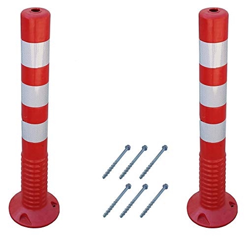 SNS SAFETY LTD Bolardo de Tráfico Flexible 75 cm, de Plástico, Rojo (2 Piezas)