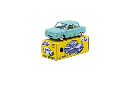 Solido Serie 100 421436620 S1001271 NSU Prinz IV 1963-1967 Serie 100 - Modelo de Coche a Escala 1:43, en Caja de cartón con Tapa Deslizante, Color Turquesa