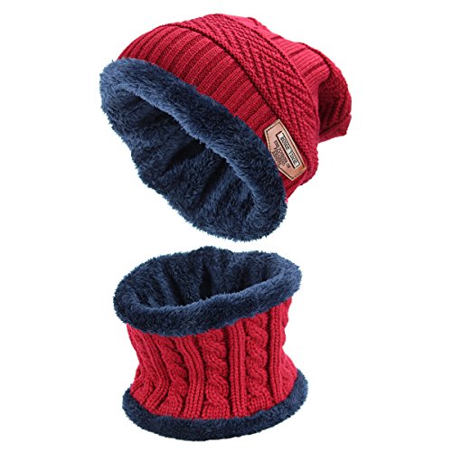 Sombrero de invierno, sombreros para mujeres y hombres ,Gorras Con Bufanda y Gorros de punto Sombreros de Suave Encantador Invierno de lana