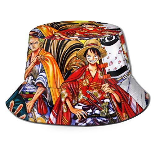 Sombrero de Pescador de una Pieza de Anime, Sombrero para el Sol, protección Transpirable Ultravioleta, Gorra de Cubo de ala Ancha para Exteriores-H0