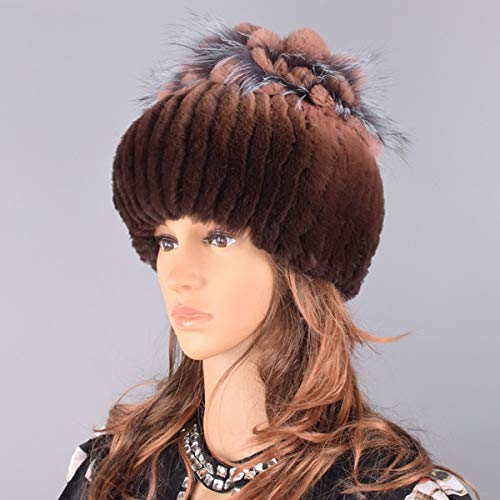 Sombreros para Mujer Gorro de Invierno Tejido para Mujer Gorros de Nieve cálidos para Mujer Elegante Gorro de Princesa Gorros -Color 05-56-59cm