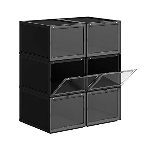 SONGMICS Cajas de Zapatos Apilables, Plástica, Rígida, Ahorro de Espacio, Fácil Montaje,28 x 36 x 22 cm, para Zapatos hasta la Talla 46, Juego de 6, Negro LSP06BK SONGMICS Cajas de Zapatos Apilables, Plástica, Rígida, Ahorro de Espacio, Fácil Montaje,28 x 36 x 22 cm, para Zapatos hasta la Talla 46, Juego de 6, Negro LSP06BK