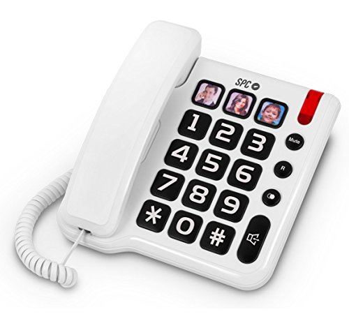 SPC Comfort Numbers teléfono Fijo con números Grandes y Tres Fotos con memorias directas Incluye Manos Libres SPC Comfort Numbers teléfono Fijo con números Grandes y Tres Fotos con memorias directas Incluye Manos Libres