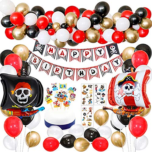 SPECOOL Decoraciones de Fiesta de cumpleaños Pirata con Pirata Tatuaje Temporal Banner Barco Pirata Globos de Barco para niños 1 ° 2 ° 3 ° 4 ° 5 ° 10 ° Suministros de cumpleaños temáticos de Piratas SPECOOL Decoraciones de Fiesta de cumpleaños Pirata con Pirata Tatuaje Temporal Banner Barco Pirata Globos de Barco para niños 1 ° 2 ° 3 ° 4 ° 5 ° 10 ° Suministros de cumpleaños temáticos de Piratas