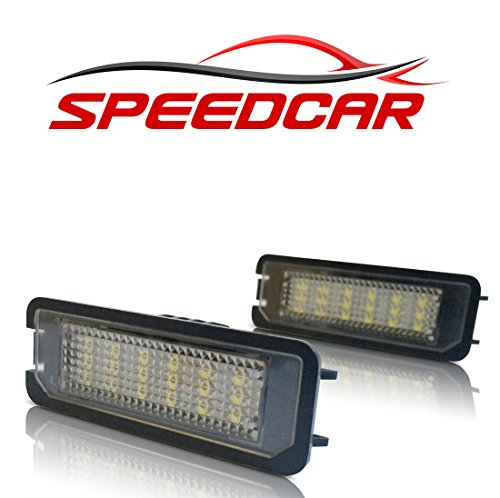 SPEEDCAR Luz de matrícula LED para VW Golf 4, 5 y 6, Lupo, Scirocco, Polo, Passat, Phaeton y New Beetle ll Blanco
