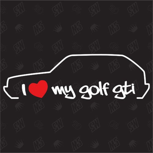 speedwerk-motorwear I Love My Golf 2 GTI – Pegatinas para VW – Año de construcción 1983-1992.