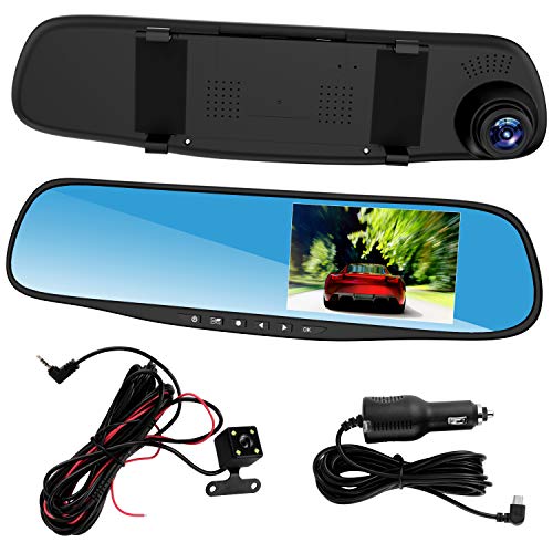 Spiegel Dash CAM 4. 3 Zoll Dual Lens HD 1080P Auto Dvr Rückspiegel Kamera Dash CAM Videorecorder Rückspiegel Kamera Parküberwachungs Cams