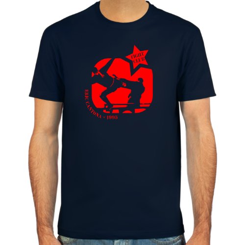 SpielRaum Camiseta Eric Cantona | Fightclub ::: Color: Negro, Verde Oliva o Azul Oscuro ::: Tallas: S-XXL (Fútbol)
