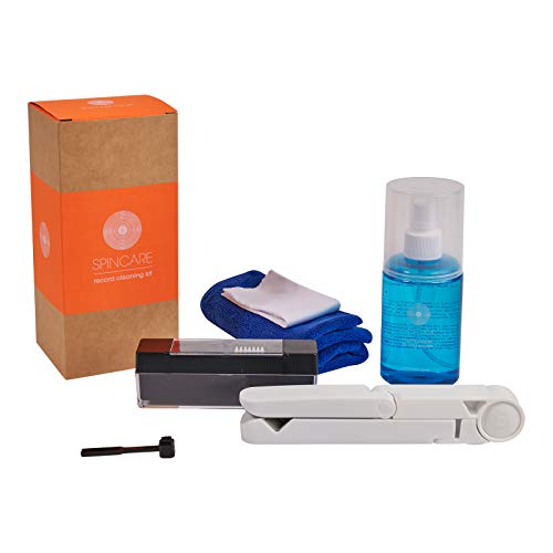 SPINCARE Kit De Limpieza De Discos LP De Vinilo Juego 5 En 1 Que Incluye Solución De Limpieza Antiestática para Discos, Almohadilla De Terciopelo, Soporte para Secado/Exhibición Y Cepillo De Fibra SPINCARE Kit De Limpieza De Discos LP De Vinilo Juego 5 En 1 Que Incluye Solución De Limpieza Antiestática para Discos, Almohadilla De Terciopelo, Soporte para Secado/Exhibición Y Cepillo De Fibra