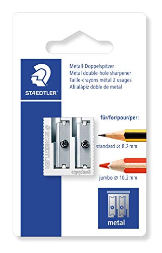 Staedtler 510 20 BKDST Afilalápiz Doble de Acero Inoxidable, Blíster con 1 Sacapuntas de Metal Staedtler 510 20 BKDST Afilalápiz Doble de Acero Inoxidable, Blíster con 1 Sacapuntas de Metal